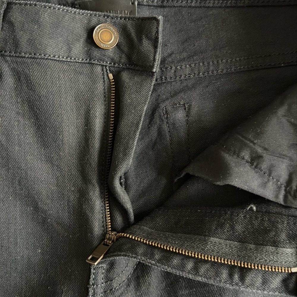 YSL Saint Laurent Paris black ankle cropped slim jeans, size 30 - Picture 7 of 14